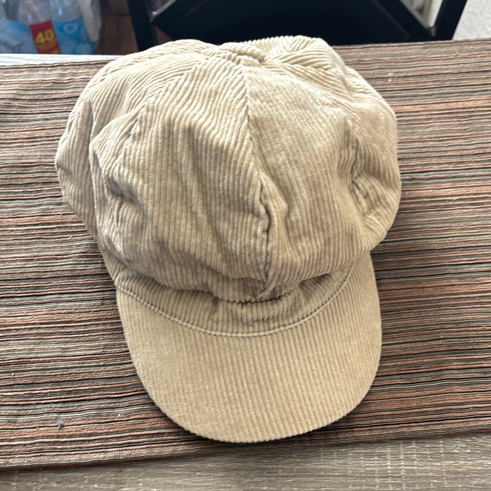 Beige Corduroy Cap